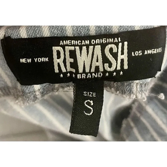 Rewash Belted Denim Jumper Women’s Size Small Blue And White New - Picture 9 of 11